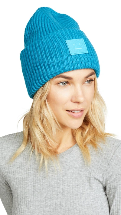 Acne Studios Pansy N Face Hat In Teal Blue