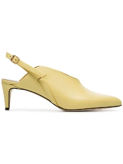 Atp Atelier Abra 55 Leather Slingbacks In Yellow