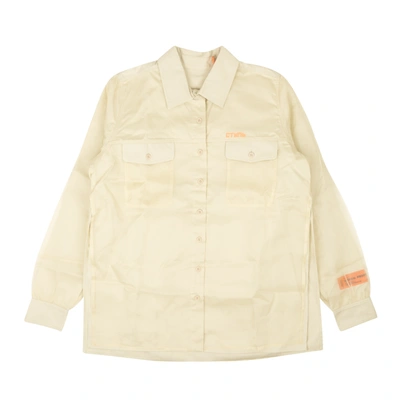 Heron Preston Beige Silk Overlay Double Layer Blouse