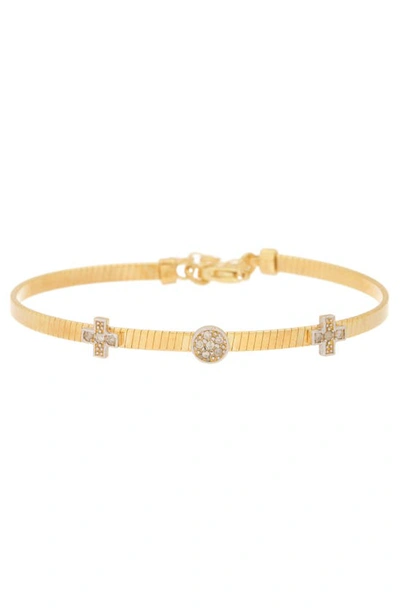 Meshmerise Diamond Bangle Bracelet In Yellow