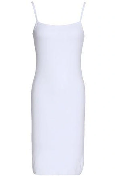 Lna Woman Ribbed-knit Dress White