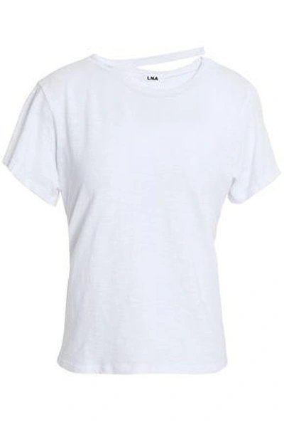 Lna Woman Cutout Cotton-jersey T-shirt White