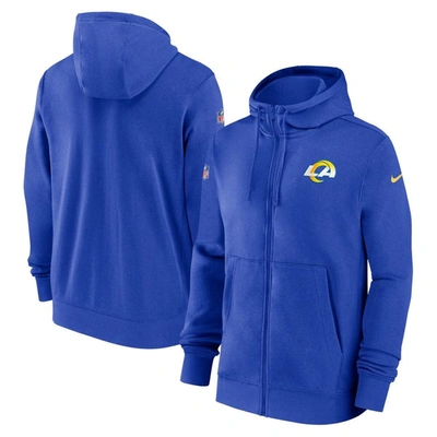 Nike Los Angeles Rams Sideline Club Menâs  Men's Nfl Full-zip Hoodie In Blue