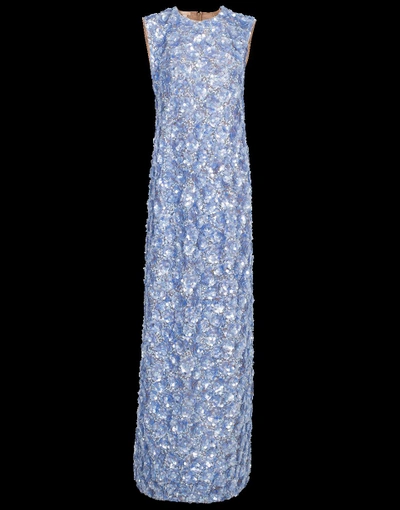 Michael Kors Floral Paillette Gown In Srf-sunt