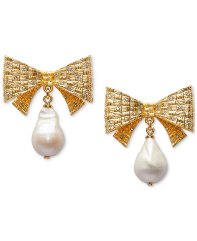 Kate Spade Women's Goldtone, Freshwater Pearl & Cubic Zirconia Bow Drop Earrings In Cream Multi