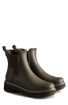 Hunter Refined Stitch Waterproof Chelsea Boot In Bitter Choc