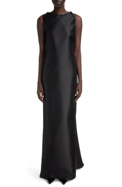 Givenchy Draped Open Back Wool & Silk Gown In Black