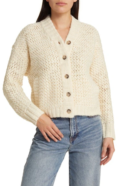 Madewell Bomber Cardigan In Antique Cream