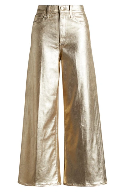 Joe's Mia Metallic High Waist Wide Leg Pants In Gold Foil