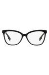 Burberry Sylvie 56mm Square Optical Glasses In Black