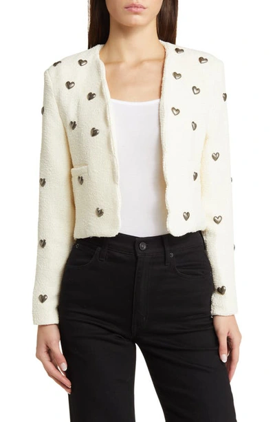 Nikki Lund Heart Stud Jacket In Cream