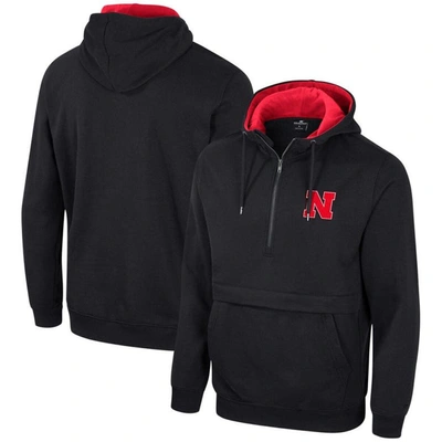 Colosseum Black Nebraska Huskers Half-zip Hoodie