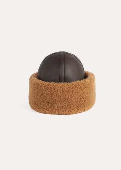 Totême Shearling Winter Hat Chocolate