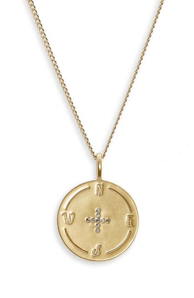 Miranda Frye Carina Chain Compass Pendant Necklace In Gold