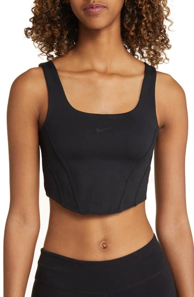 Nike Sportswear Light Support Corset Bra In Black