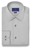 David Donahue Regular Fit Dobby Diagonal Cotton Dress Shirt In Pearl