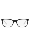 Prada 55mm Rectangular Optical Glasses In Black