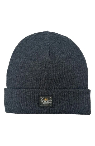 Faherty Workwear Merino Wool Beanie In Charcoal Hthr