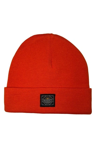 Faherty Workwear Merino Wool Beanie In Orange