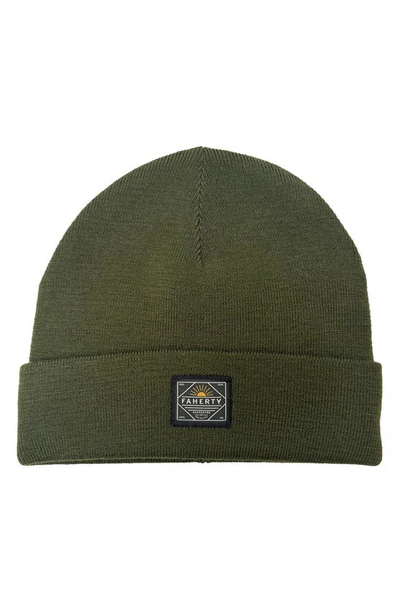Faherty Workwear Merino Wool Beanie In Olive