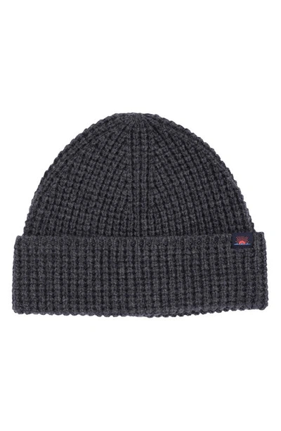 Faherty Waffle Knit Beanie In Charcoal Hthr