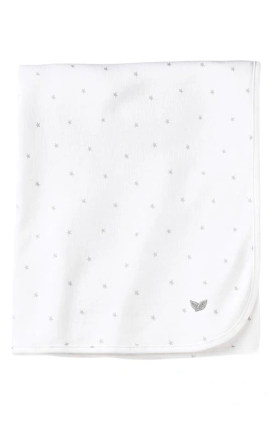 Petite Plume Stars Pima Cotton Baby Blanket In White