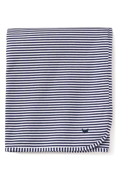 Petite Plume Pima Cotton Baby Blanket In Navy