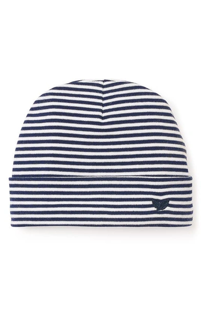 Petite Plume Babies' Pima Cotton Stripe Hat In Navy