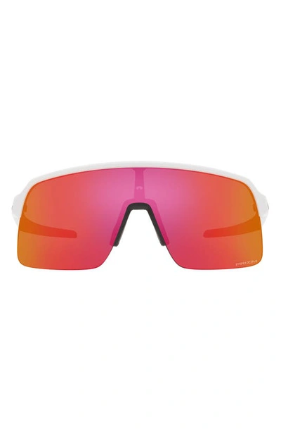 Oakley Sutro Lite 58mm Prizm™ Rectangular Shield Sunglasses In White
