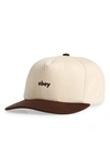 Obey Case Colorblock Baseball Cap In Brown