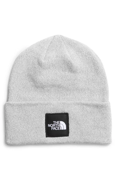 The North Face Big Box Logo Beanie In Tnf Light Grey Heather