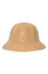 Polo Ralph Lauren Classic Merino Wool Blend Cable Bucket Hat In Camel