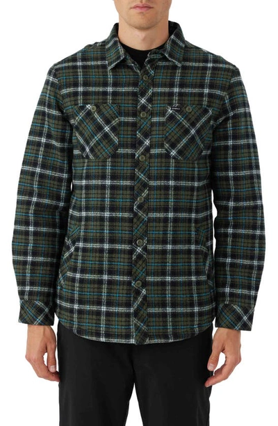 O'neill Redmond Button-up Shirt Jacket In Dark Olive