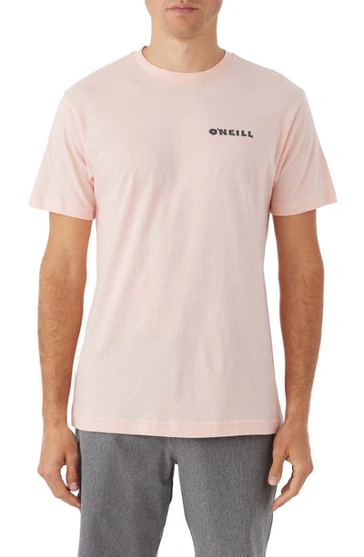 O'neill Elementals Cotton Graphic T-shirt In Pink Dust