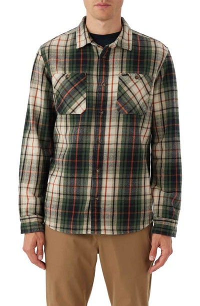 O'neill Landmarked Flannel Button-up Shirt In Light Khaki