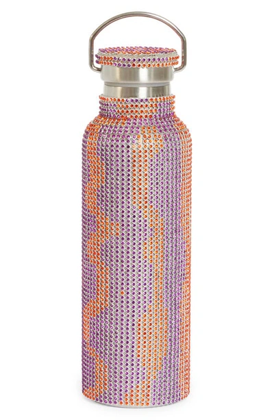 Collina Strada Crystal Embellished Insulated Water Bottle In Orange Rasberry Squiggle