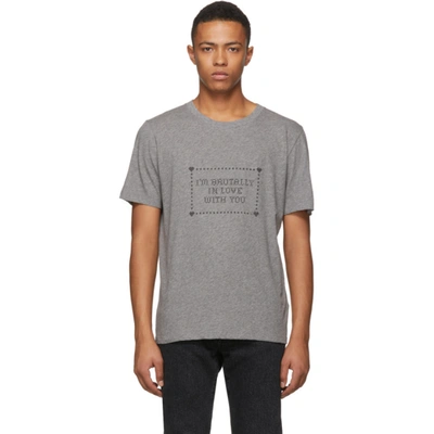 Saint Laurent Grey 'i'm Brutally In Love With You' T-shirt