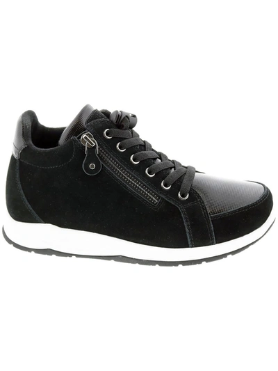 Drew Strobe Womens Leather Lifestyle High-top Sneakers In Black