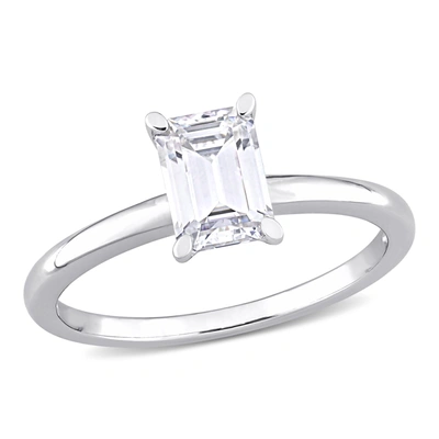 Mimi & Max 1ct Dew Octagon Created Moissanite Solitaire Engagement Ring In Sterling Silver In White