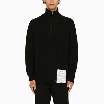 Ballantyne Black Cashmere Turtleneck Jumper