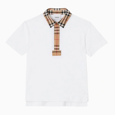 Burberry Kids'  | White/beige Cotton Polo Shirt