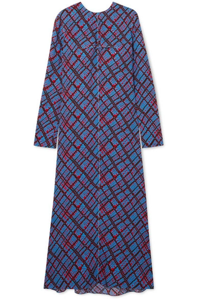 Marni Geometric-print Maxi Dress In Blue