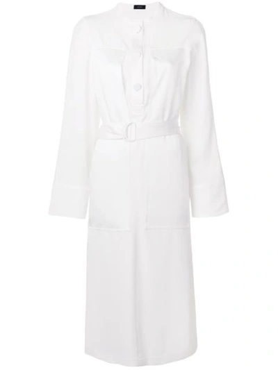 Joseph Fort Exaggerated-panel Satin-crepe Dress In White