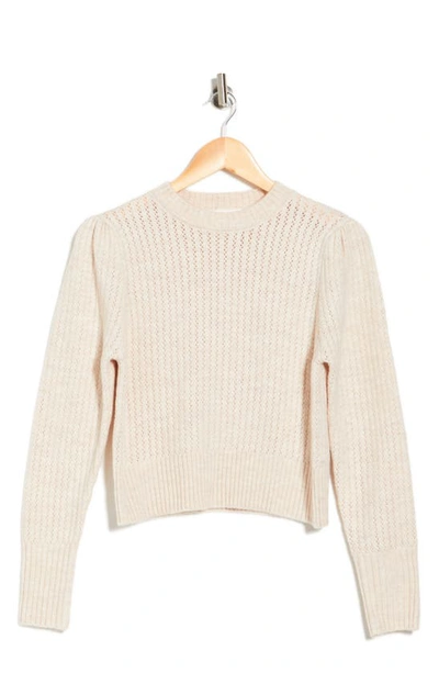 Elodie Texture Crewneck Sweater In Oatmeal