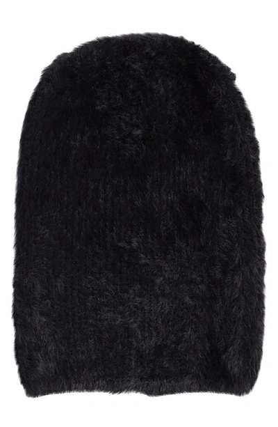 Melrose And Market Eyelash Knit Wool Beanie In Black