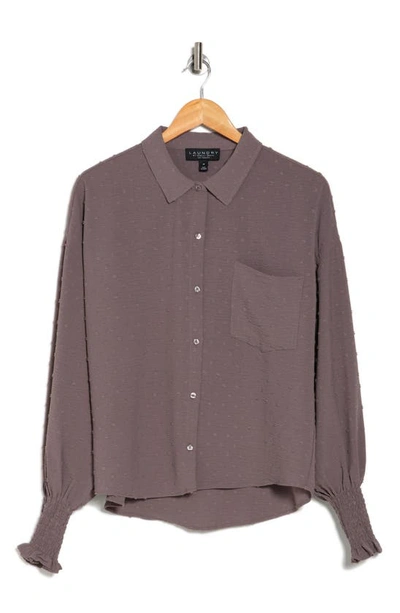 Laundry By Shelli Segal Button-up Shirt In Mocha Brown
