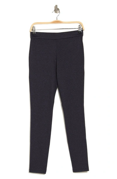 Theory Shawn Trellis Knit Leggings In Charcoal Multi