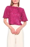 Alexia Admor Blake Sequin Top In Hot Pink