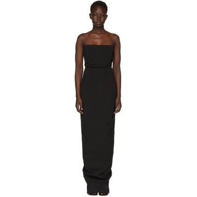 Rick Owens Black Grosgrain Bustier Gown In 09 Black