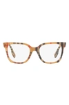 Burberry Evelyn 52mm Square Optical Glasses In Rubber/ Gunmetal